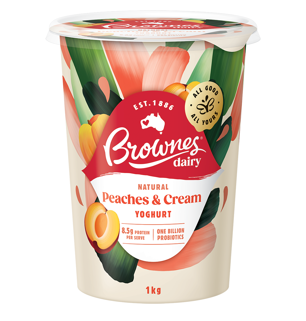 Brownes Dairy Peaches & Cream Natural Yoghurt 1Kg