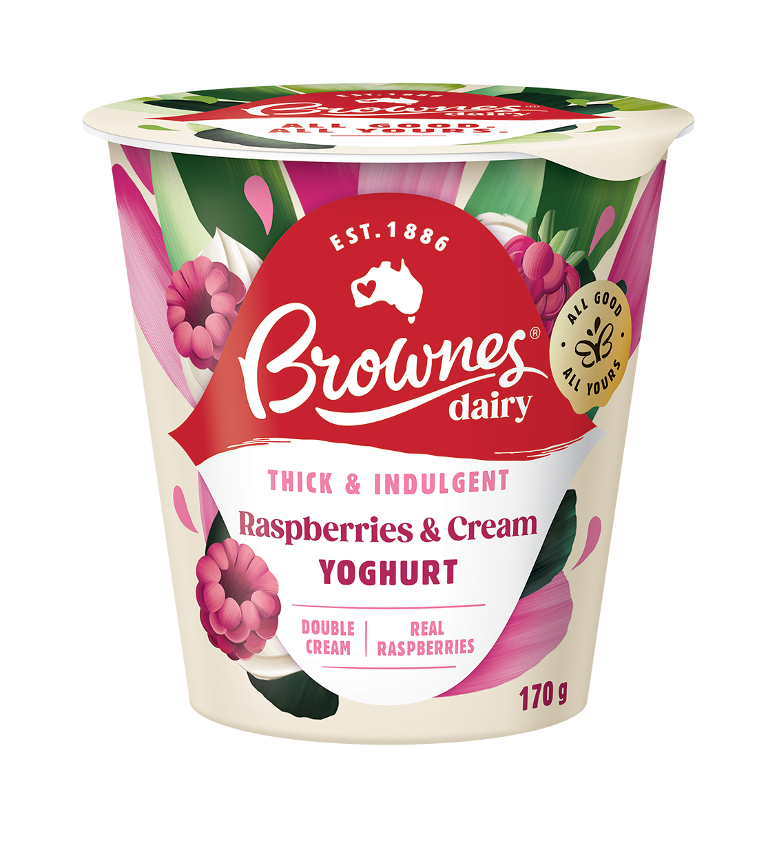 Brownes Raspberries & Cream Yoghurt 170g
