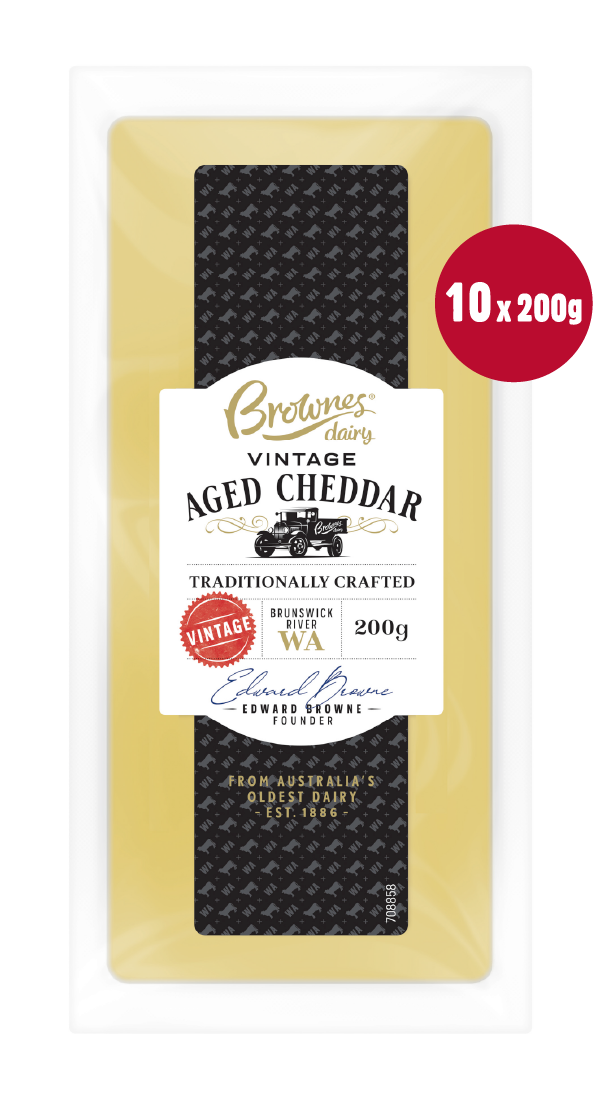 Brownes Vintage Aged WA Cheddar 200g x 10