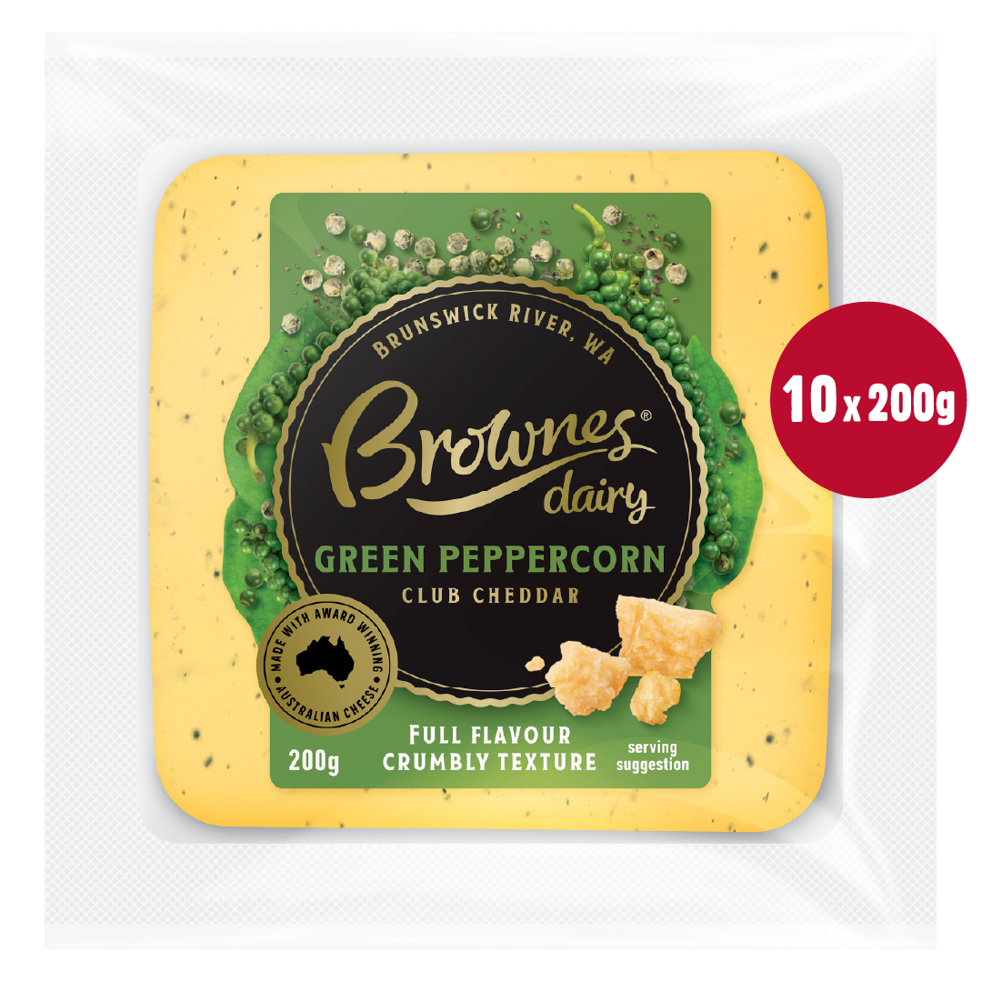 Brownes Green Peppercorn Club Cheddar Cheese x 10