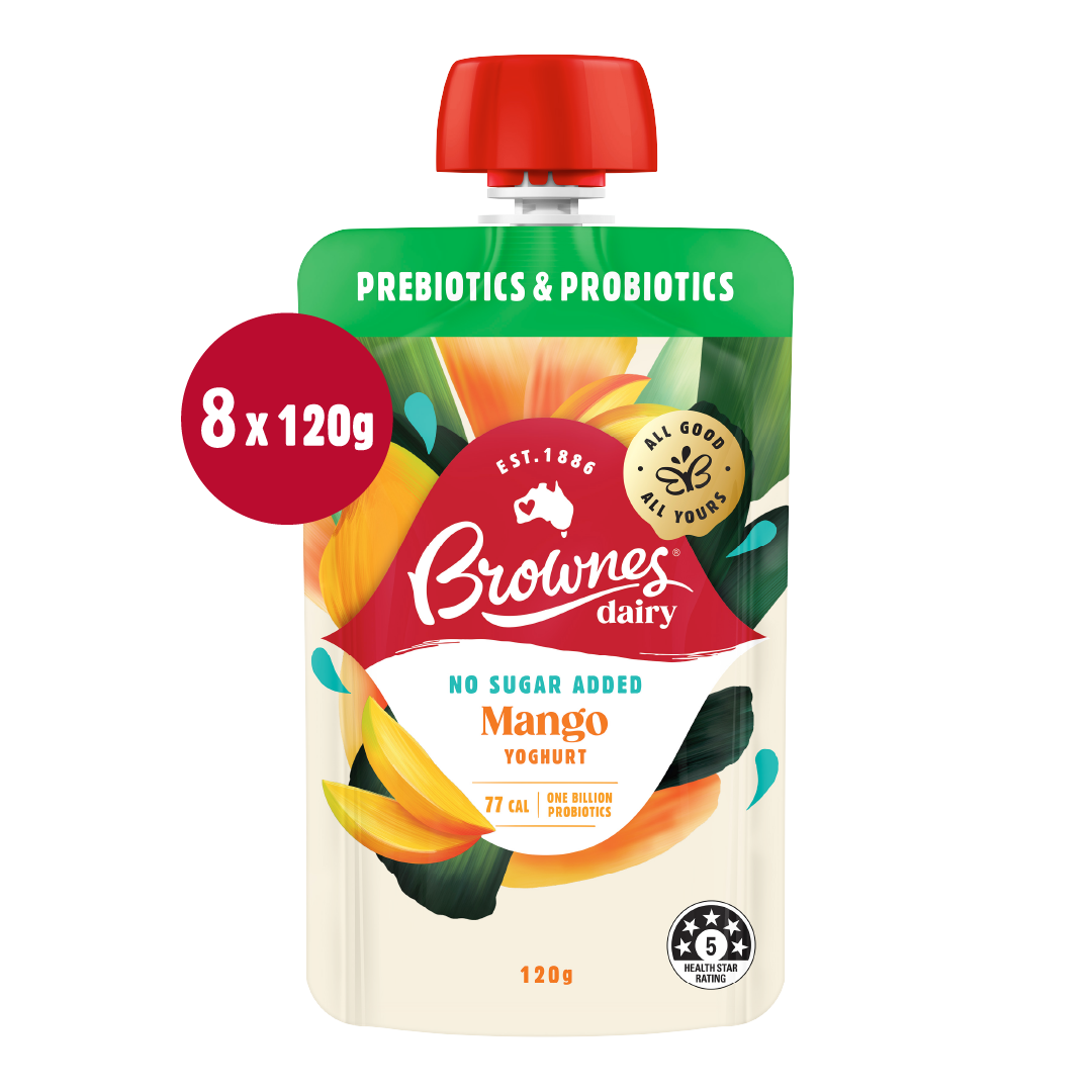 Brownes Dairy Mango Yoghurt 8 x 120g Pouch