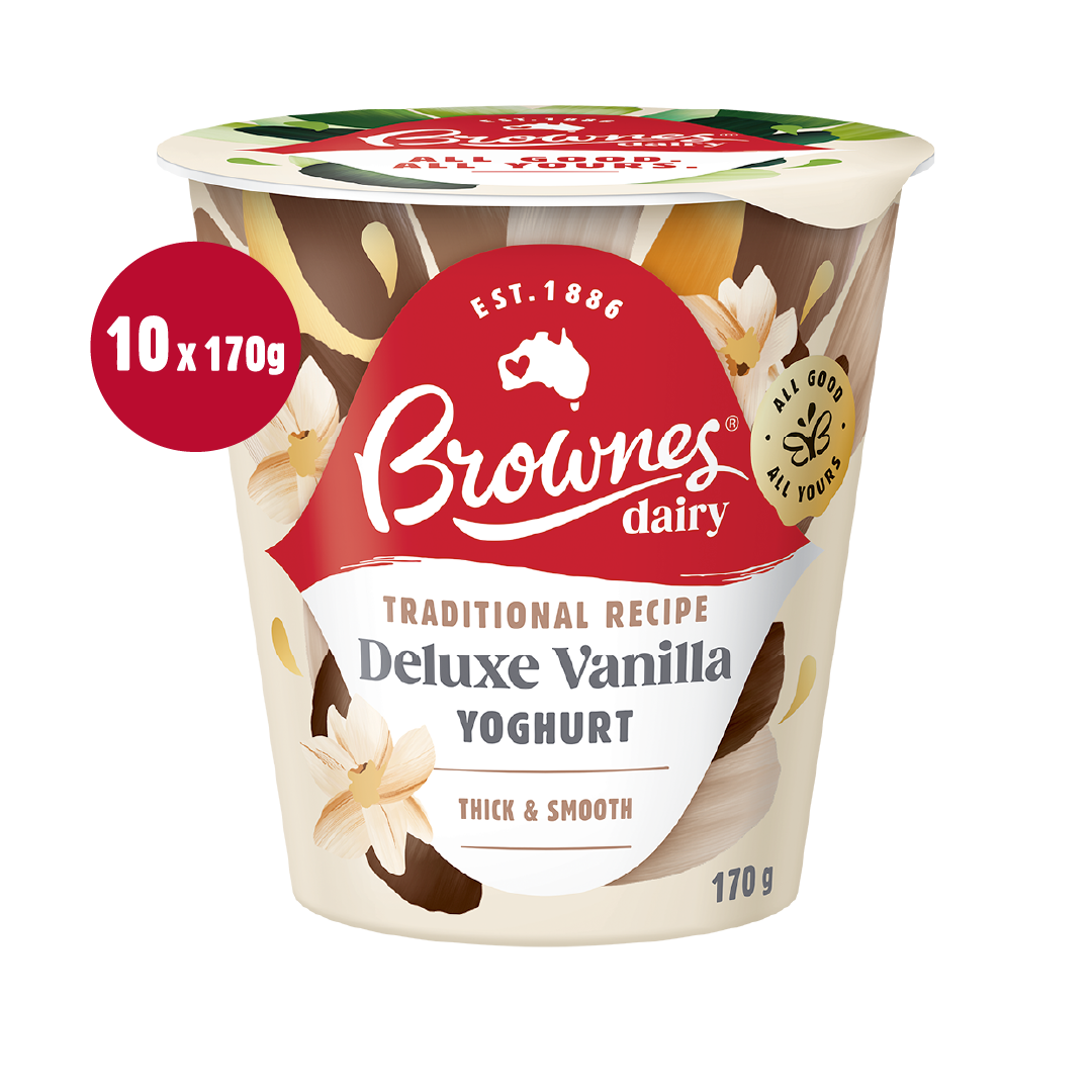 Brownes Dairy Creamy Deluxe Vanilla Yoghurt 170g x 10
