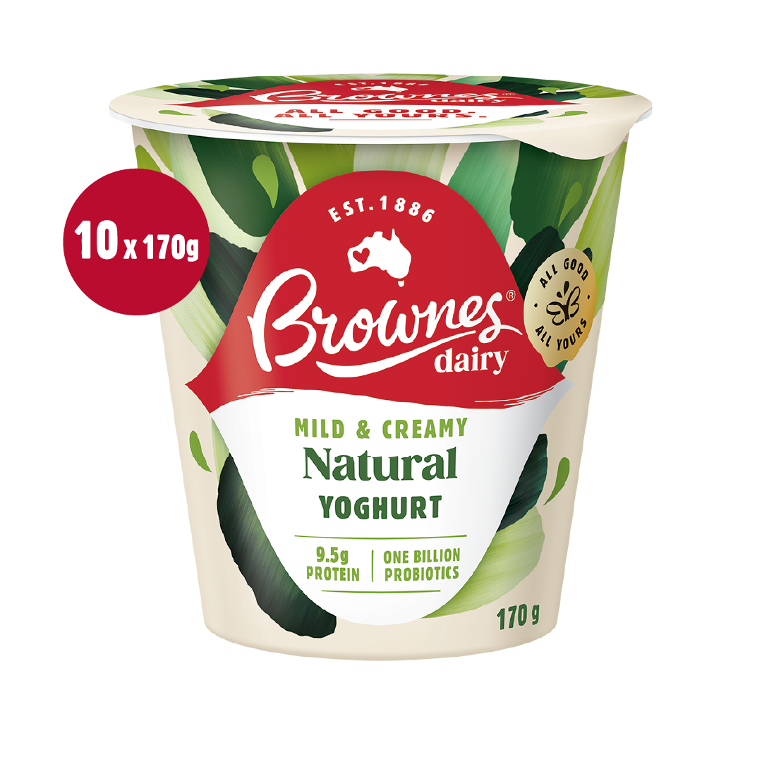 Brownes Dairy Traditional Natural Yoghurt 170g x 10
