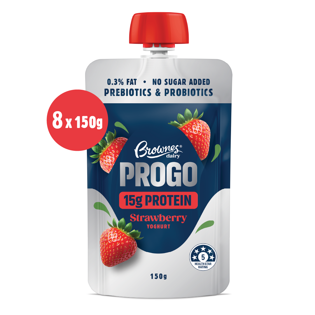 Brownes High Protein Strawberry Yoghurt Pouches 8x150g