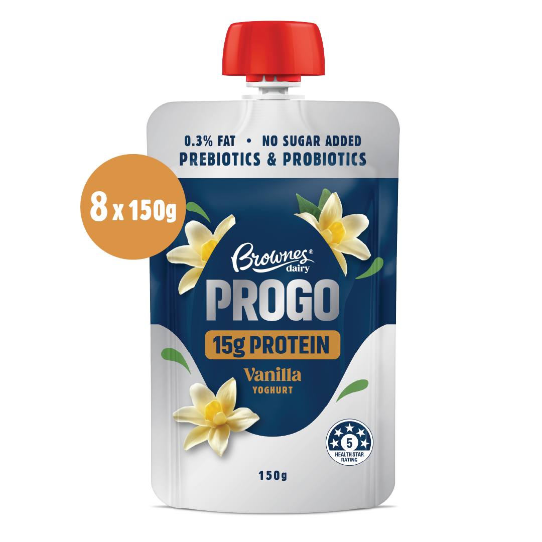 Brownes High Protein Vanilla Yoghurt Pouches 8x150g