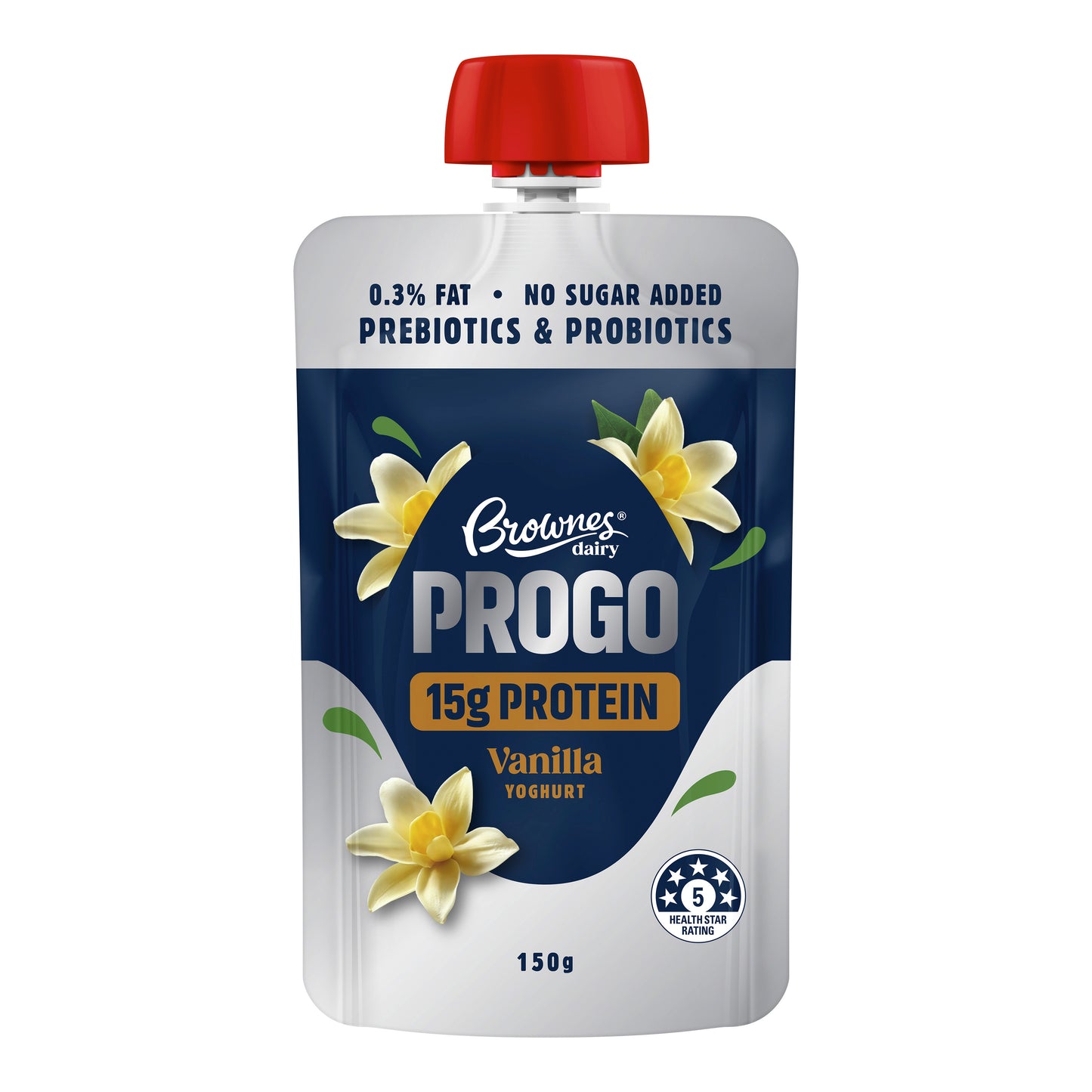 Brownes High Protein Vanilla Yoghurt Pouches 8x150g