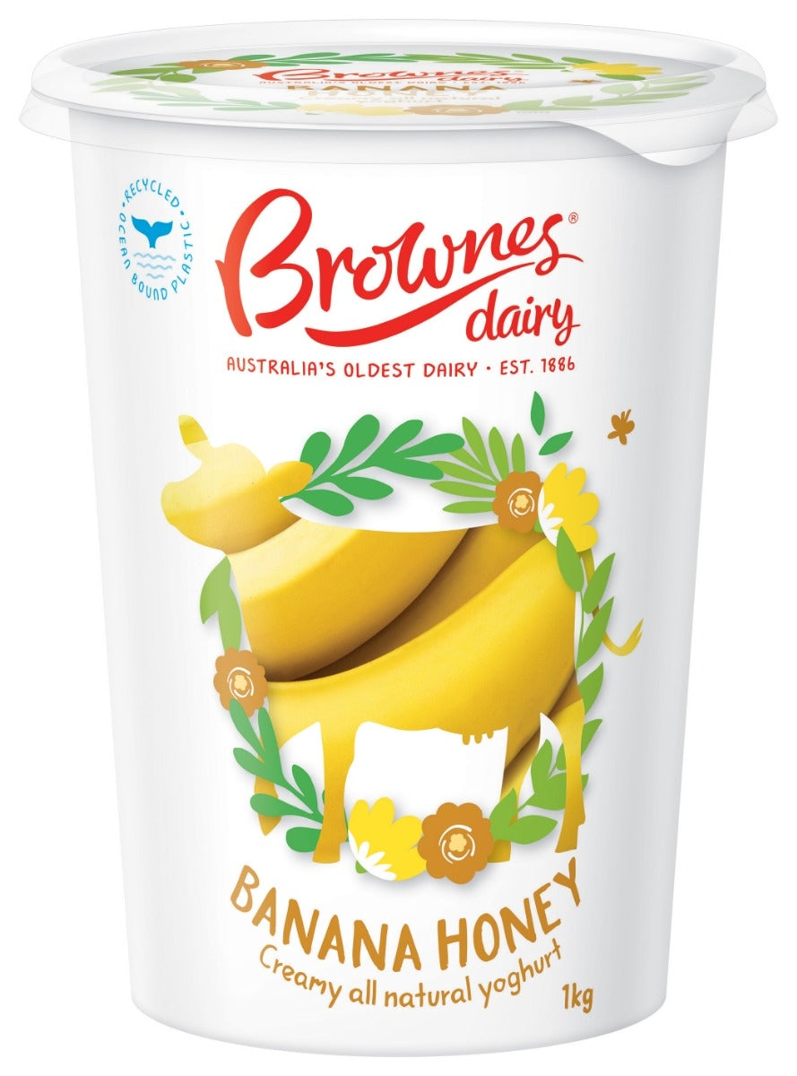 Brownes Dairy Banana Honey Natural Yoghurt 1Kg