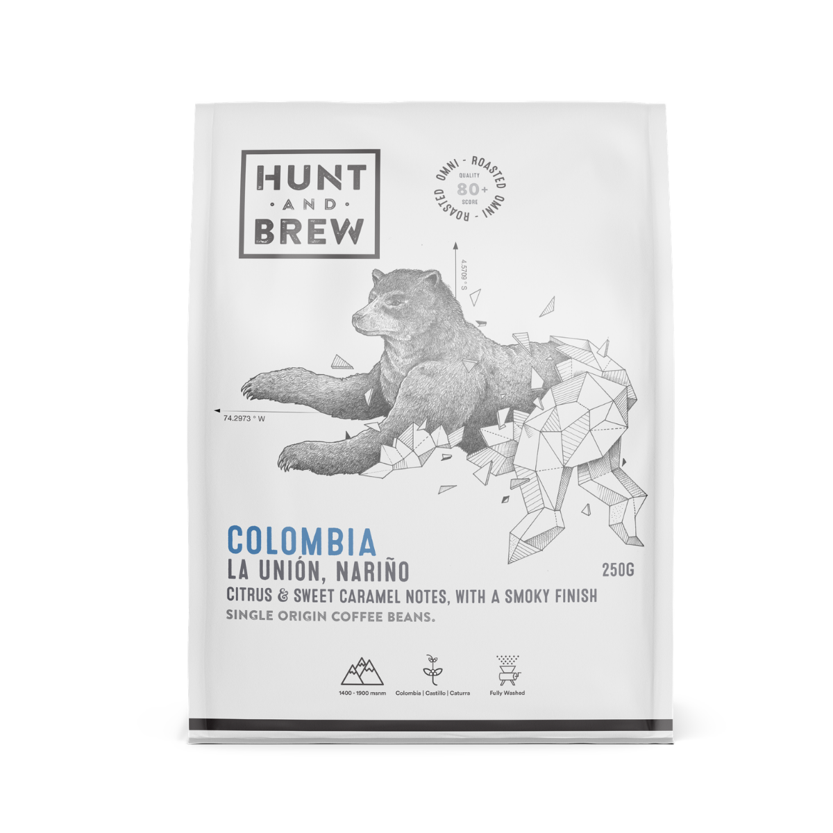 Hunt and Brew | Colombia Single Origin Coffee Beans Box (250g x 4)