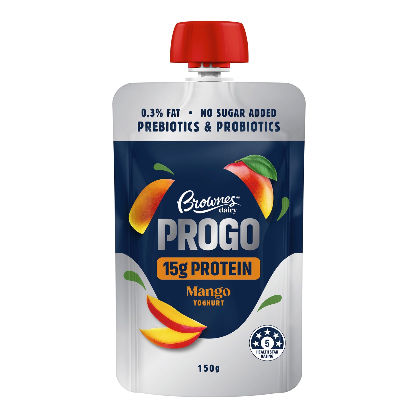 Brownes High Protein Mango Yoghurt Pouches 8x150g