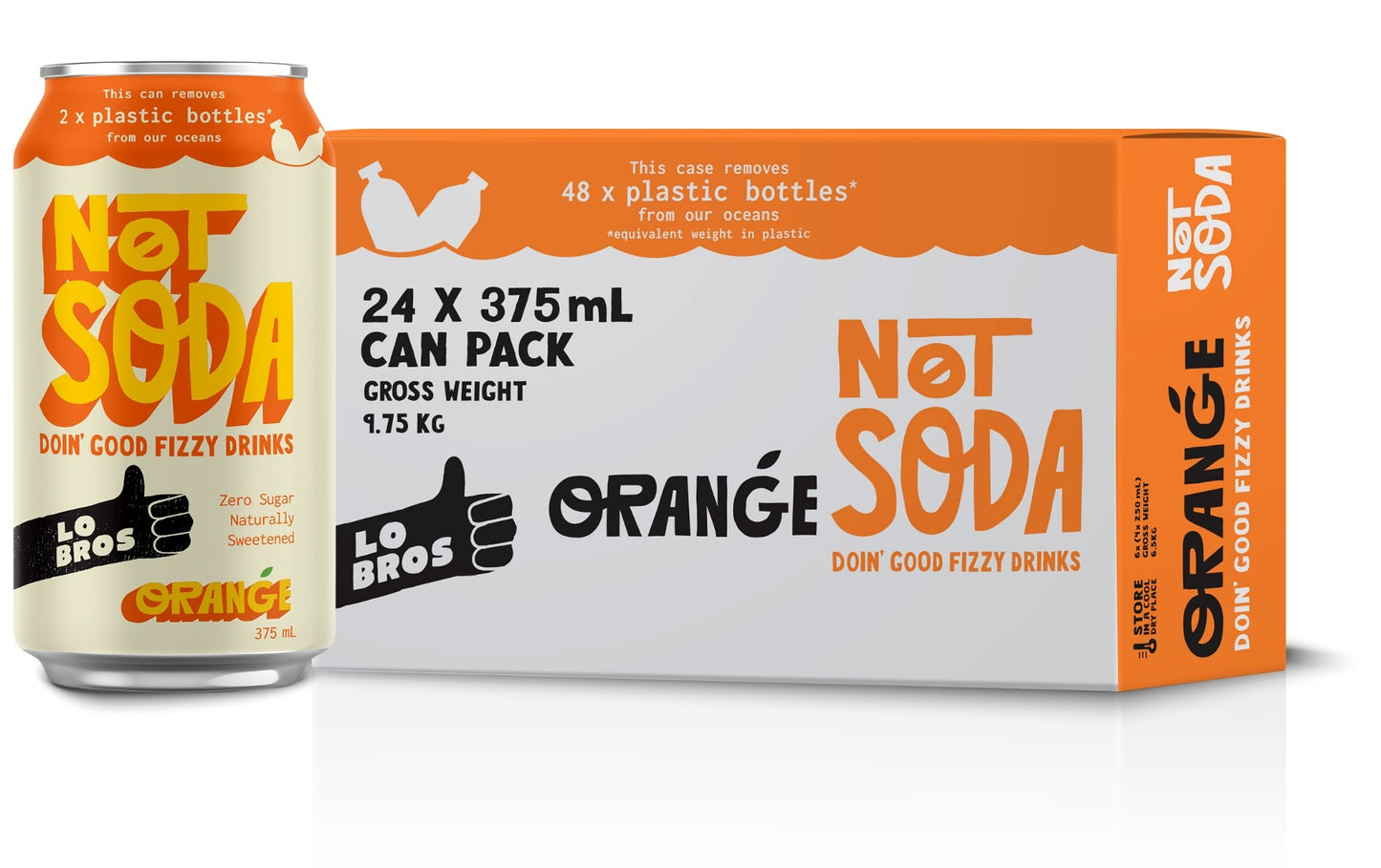 Lo Bros No Soda Orange (24 x 375mL)