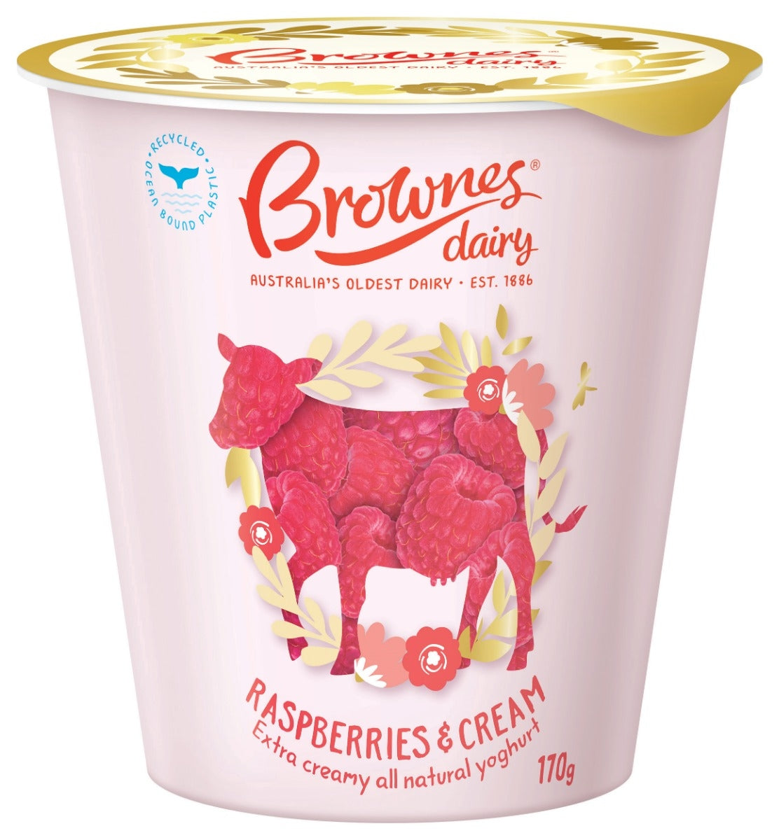 Brownes Raspberries & Cream Yoghurt 170g