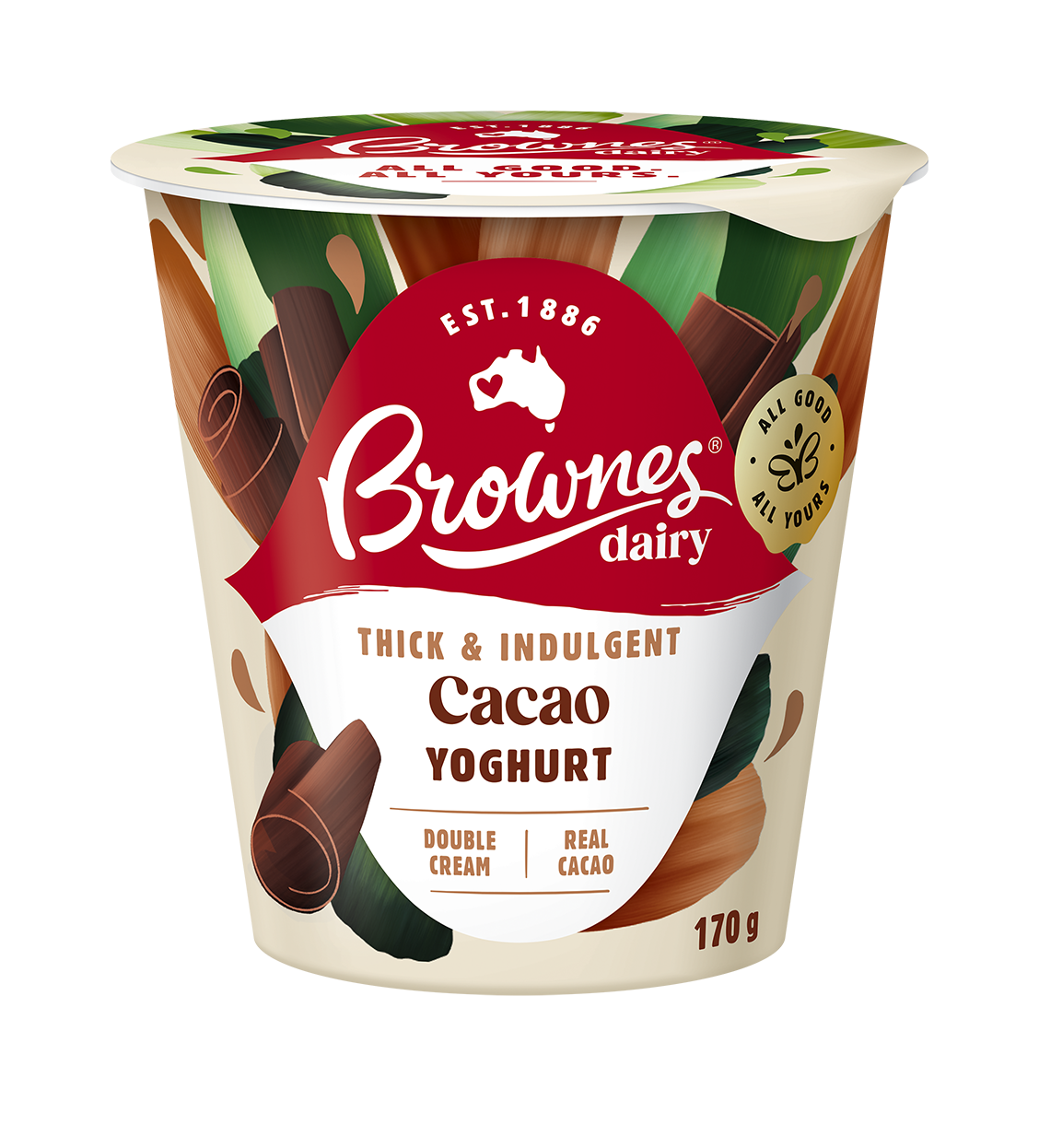 Brownes Dairy Cacao Natural Yoghurt 170g
