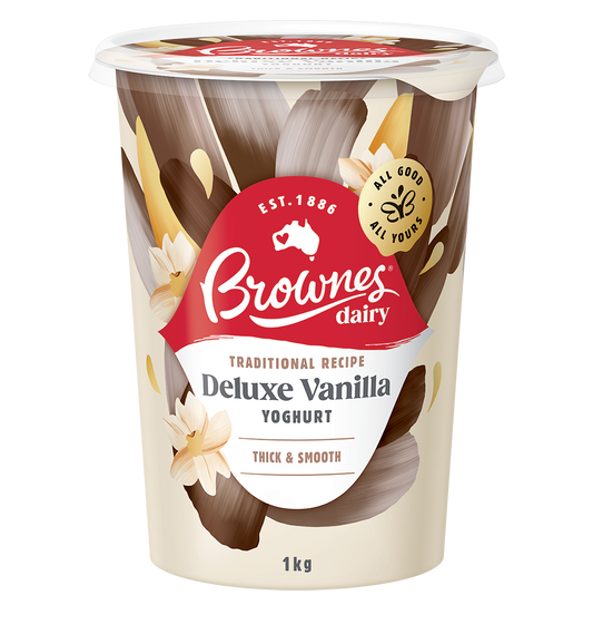 Brownes Dairy Deluxe Creamy Vanilla Natural Yoghurt 1Kg