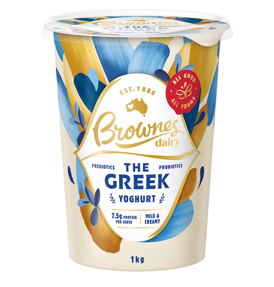 Brownes The Greek Unsweetened Natural Yoghurt 1Kg