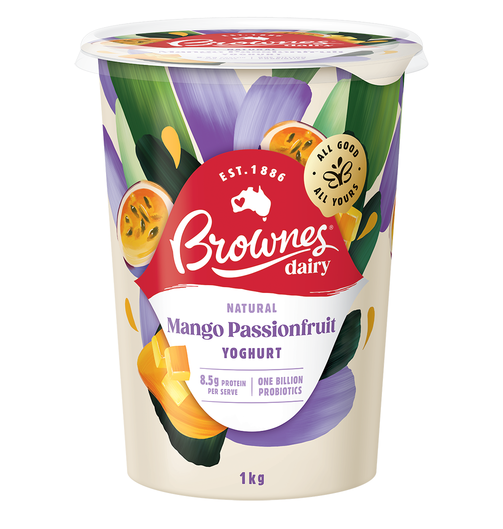 Brownes Dairy Mango Passionfruit Natural Yoghurt 1Kg