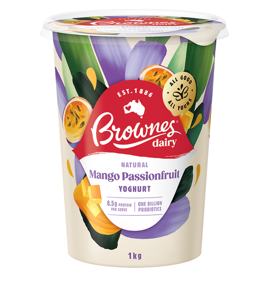 Brownes Dairy Mango Passionfruit Natural Yoghurt 1Kg