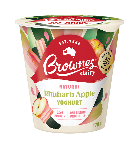 Brownes Dairy Rhubarb & Apple Natural Yoghurt 170g