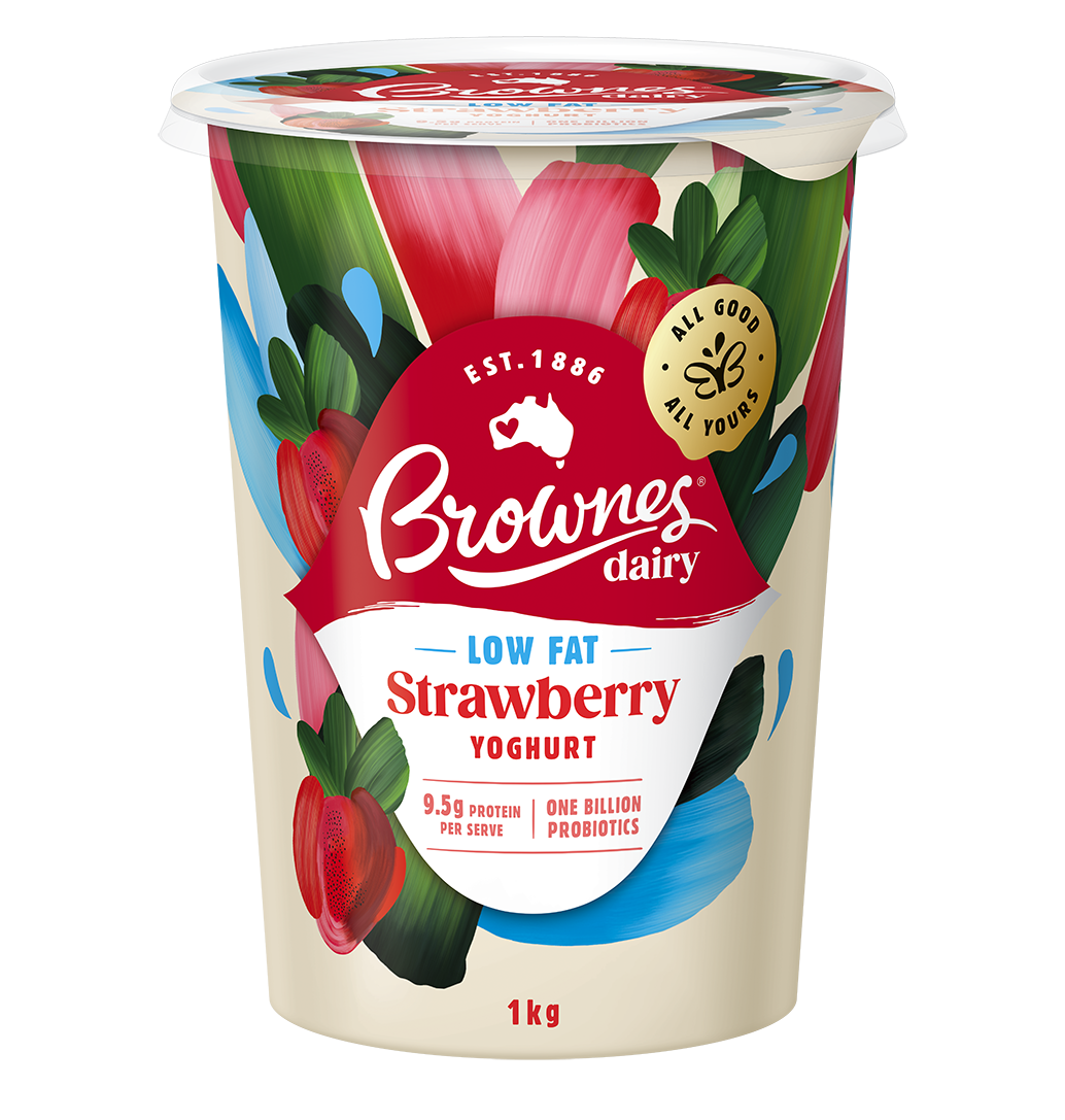 Brownes Dairy Low Fat Strawberry Yoghurt 1Kg