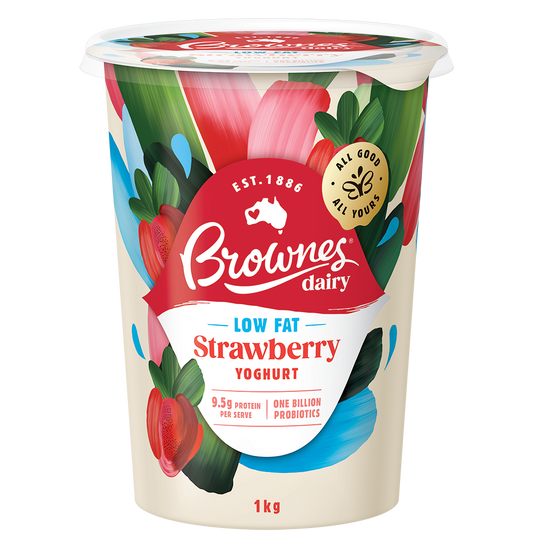 Brownes Dairy Low Fat Strawberry Yoghurt 1Kg
