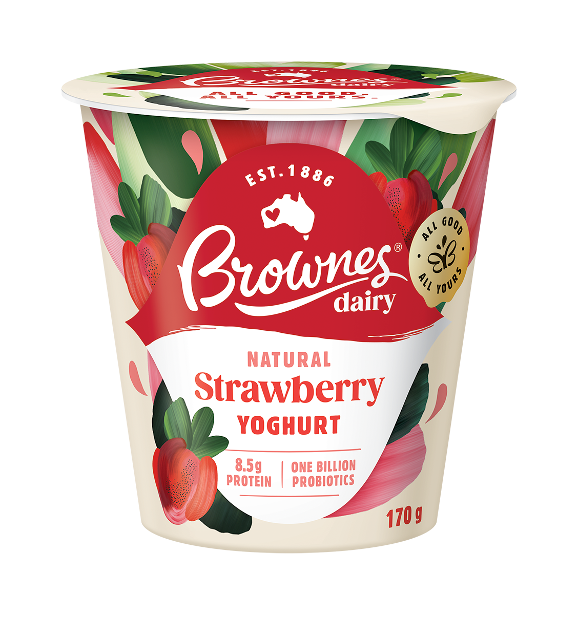 Brownes Dairy Strawberry Natural Yoghurt 170g