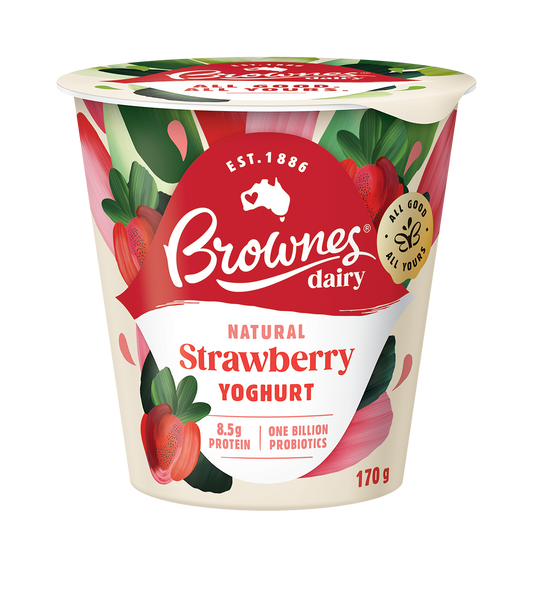 Brownes Dairy Strawberry Natural Yoghurt 170g