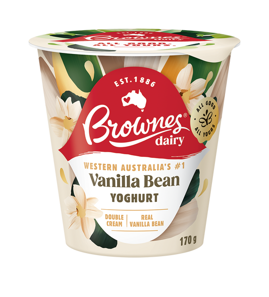 Brownes Dairy Vanilla Bean Natural Yoghurt 170g