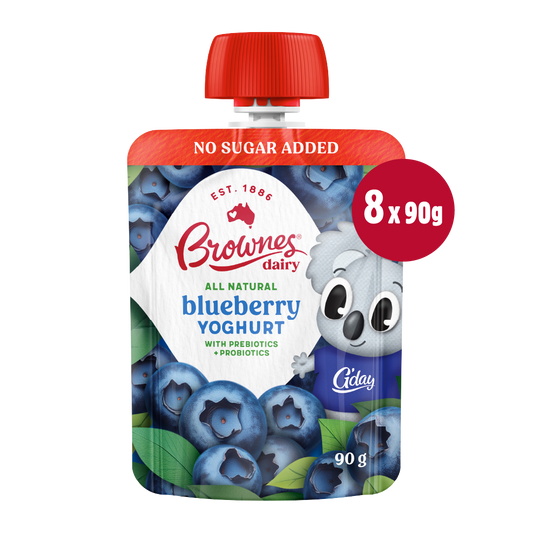 Brownes Dairy Blueberry Natural Yoghurt (8 x 90g)