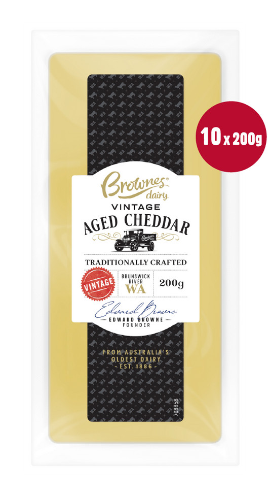 Brownes Vintage Aged WA Cheddar 200g x 10