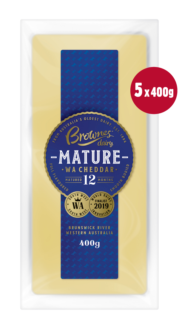 Brownes Mature WA Cheddar - 400g x 5