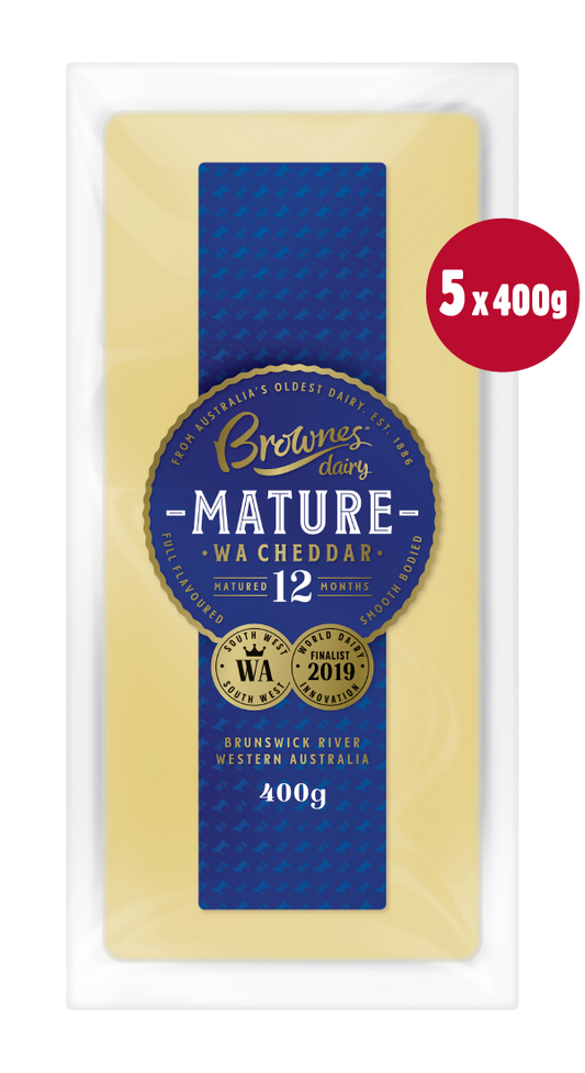 Brownes Mature WA Cheddar - 400g x 5