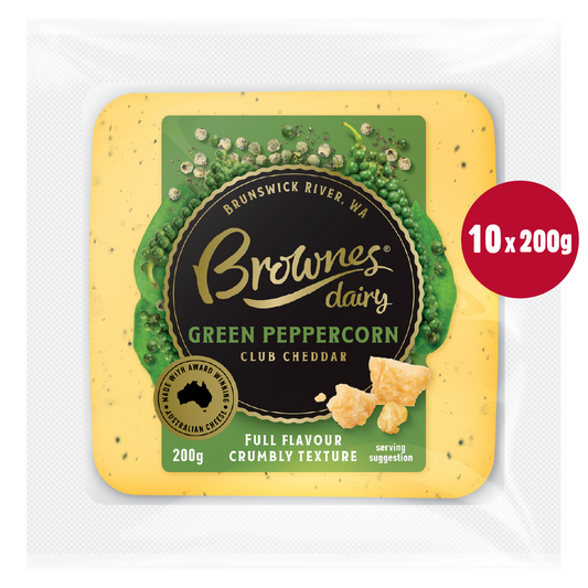 Brownes Green Peppercorn Club Cheddar Cheese x 10
