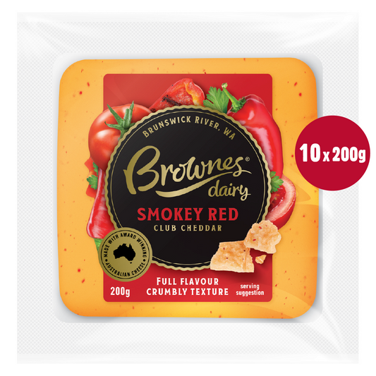 Brownes Smokey Red Leicester Club Cheddar Cheese x 10