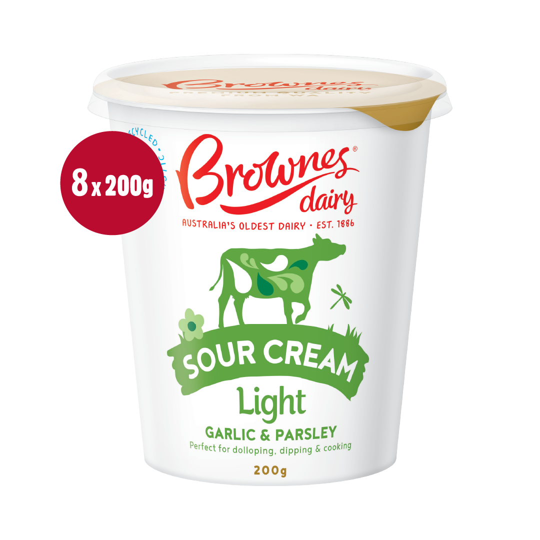 Brownes Dairy Light Garlic & Parsley Sour Cream - 200g