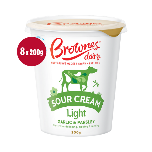 Brownes Dairy Light Garlic & Parsley Sour Cream - 200g