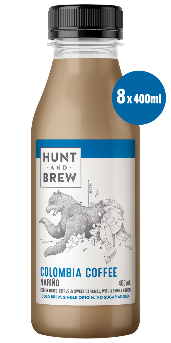 Hunt and Brew | Colombia Single Origin Cold Brew Coffee 400ML x 8