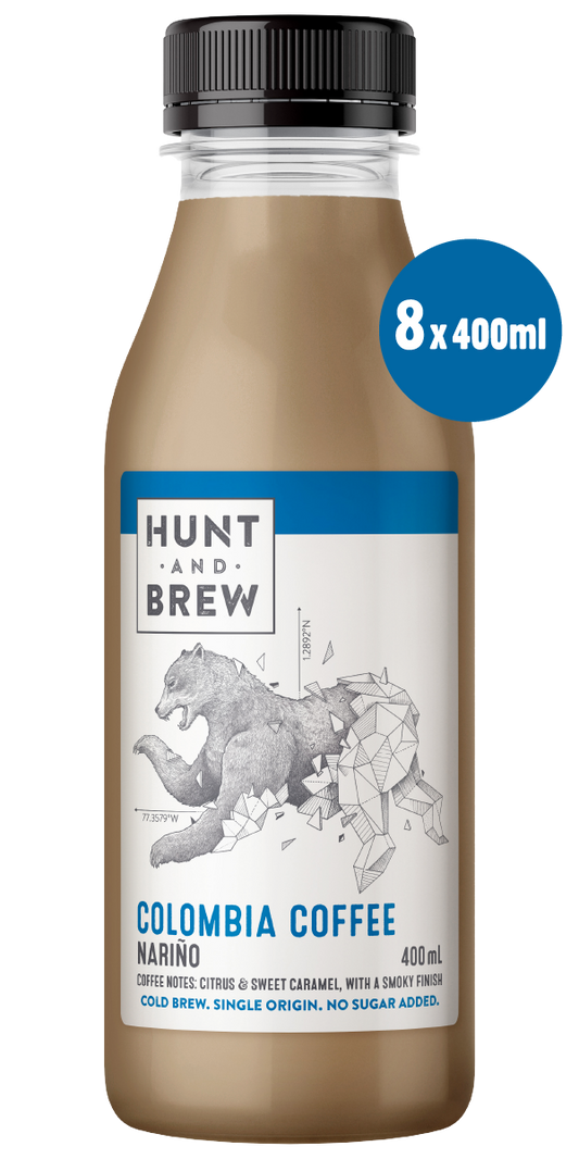 Hunt and Brew | Colombia Single Origin Cold Brew Coffee 400ML x 8