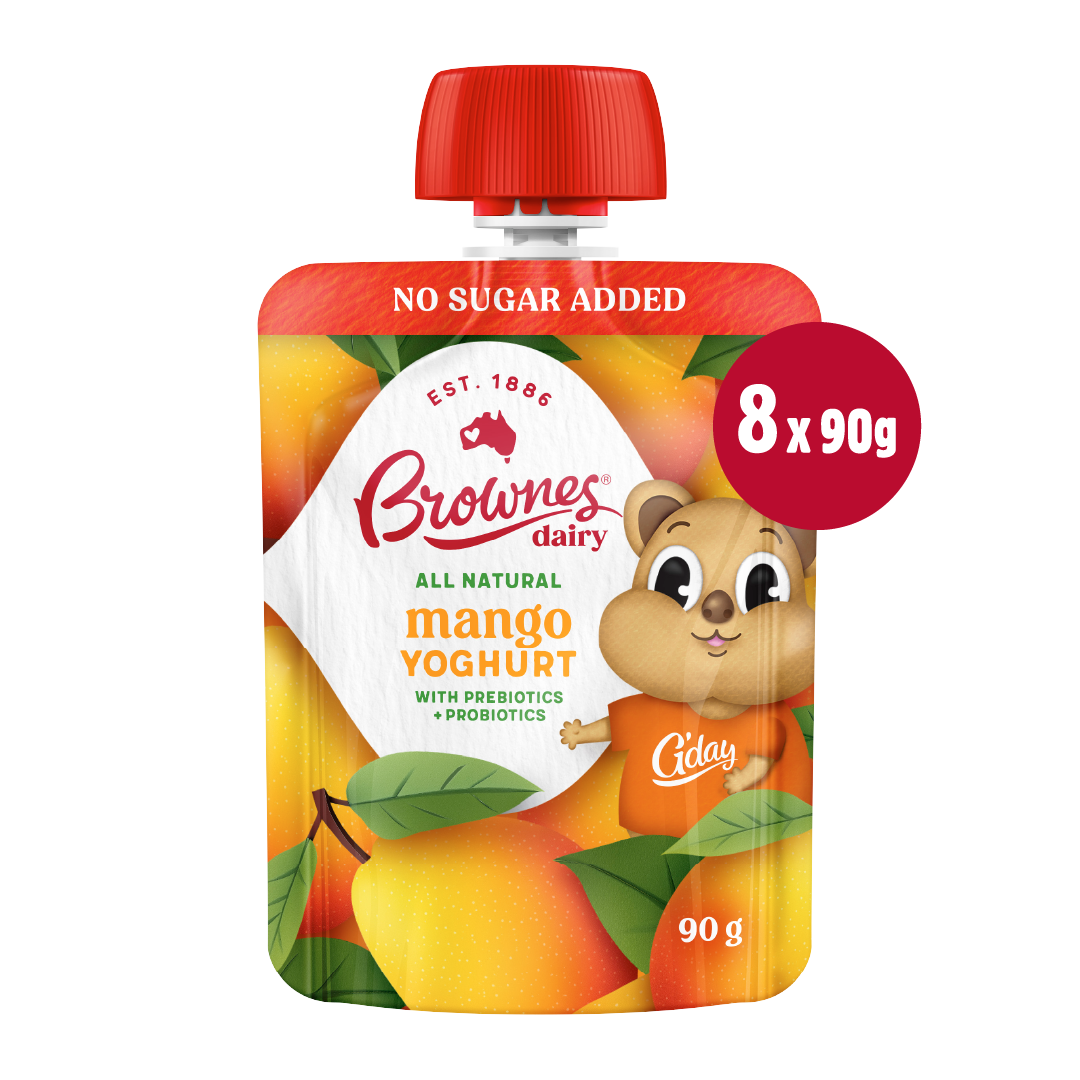Brownes Dairy Mango Natural Yoghurt (8 x 90g)