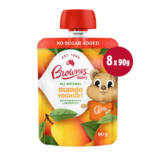 Brownes Dairy Mango Natural Yoghurt (8 x 90g)