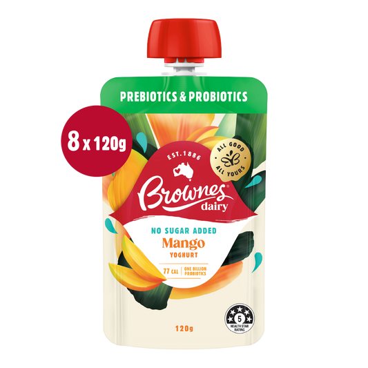 Brownes Dairy Mango Yoghurt 8 x 120g Pouch