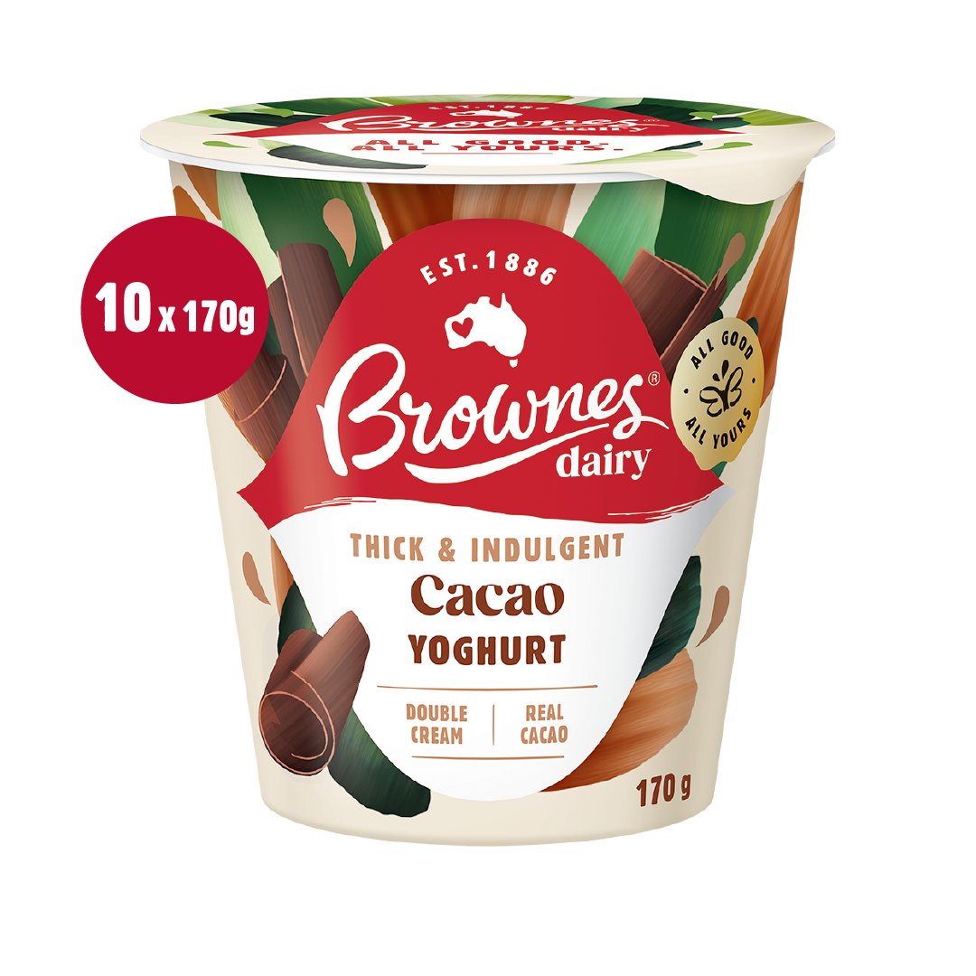 Brownes Dairy Cacao Natural Yoghurt 170g x 10