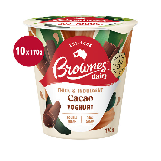 Brownes Dairy Cacao Natural Yoghurt 170g x 10