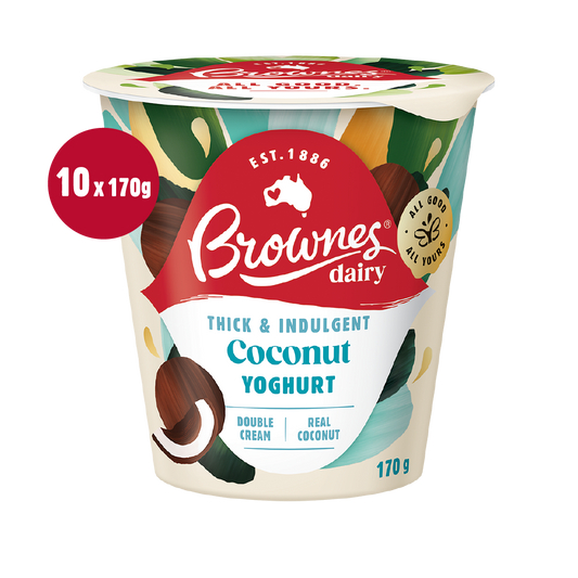 Brownes Dairy Coconut Natural Yoghurt 170g x 10