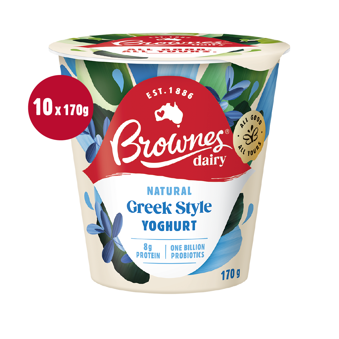 Brownes Dairy Greek Style Natural Yoghurt 170g x 10