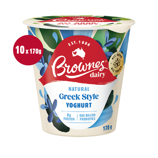 Brownes Dairy Greek Style Natural Yoghurt 170g x 10