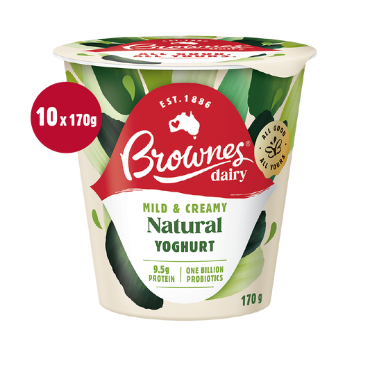 Brownes Dairy Traditional Natural Yoghurt 170g x 10