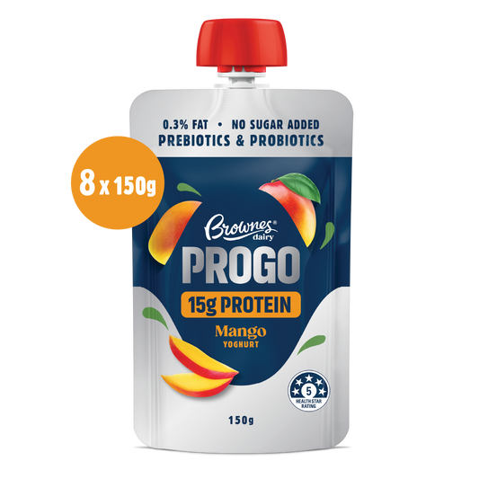 Brownes High Protein Mango Yoghurt Pouches 8x150g
