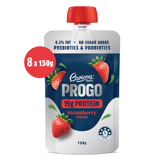 Brownes High Protein Strawberry Yoghurt Pouches 8x150g