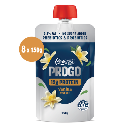 Brownes High Protein Vanilla Yoghurt Pouches 8x150g