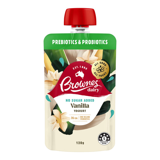 Brownes Dairy Vanilla Yoghurt 8 x 120g Pouch