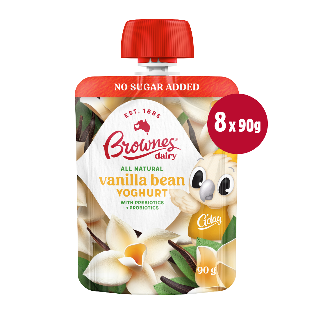 Brownes Dairy Vanilla Bean Natural Yoghurt (8 x 90g)